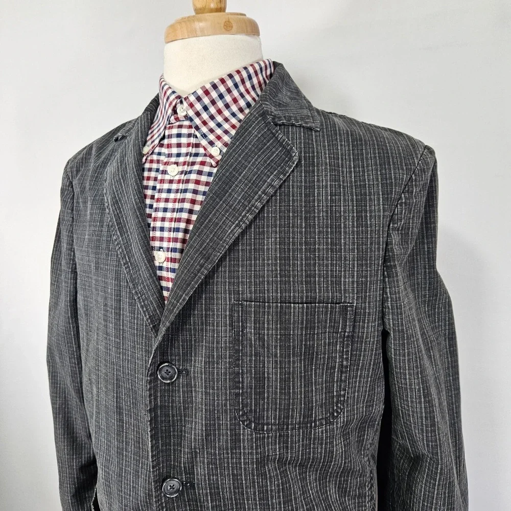Murano Men's Sport Coat Blazer‎ Three Button Unstructured Cotton Size LARGE